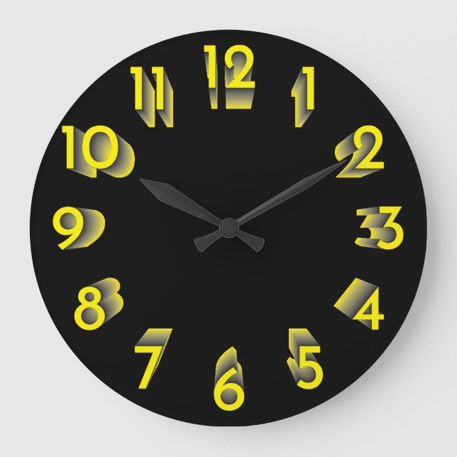 yellow to black gradient large clock (Front)
