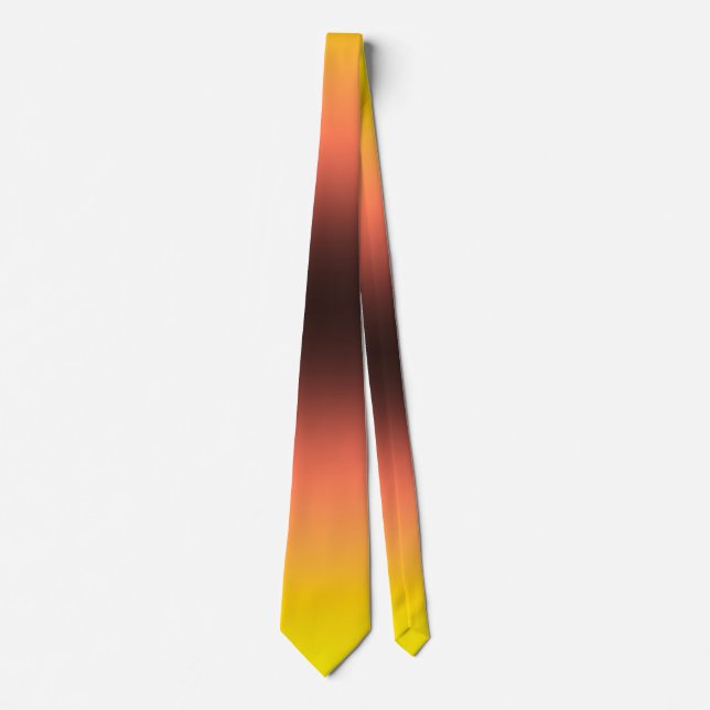 Yellow to Burnt Orange Gradient Necktie Bold Warm  (Front)