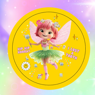 Yellow Tooth Fairy Sticker– Fairy Reward Sticker