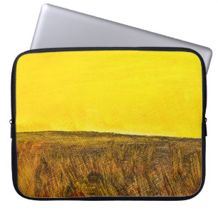 Yellow top and brown bottom. Abstract landscape. F Laptop Sleeve