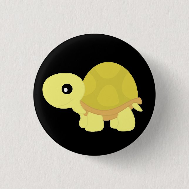 Yellow Tortoise 1 Inch Round Button (Front)