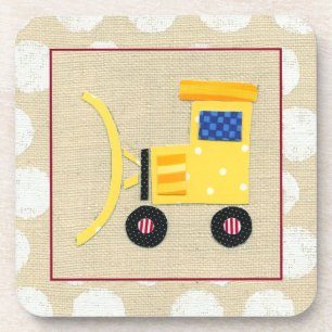 Yellow Toy Bulldozer Truck by Chariklia Zarris Coaster