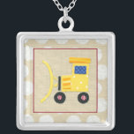 Yellow Toy Bulldozer Truck by Chariklia Zarris Silver Plated Necklace<br><div class="desc">Is your child interested in construction? Then satisfy their curiosity with this print of a yellow toy bulldozer truck by Chariklia Zarris. You can feel the earth move underneath the giant wheels of this vehicle. Order yours now!</div>