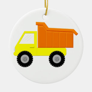 Yellow Toy Truck Ceramic Ornament