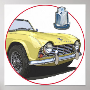 Yellow TR4 Poster