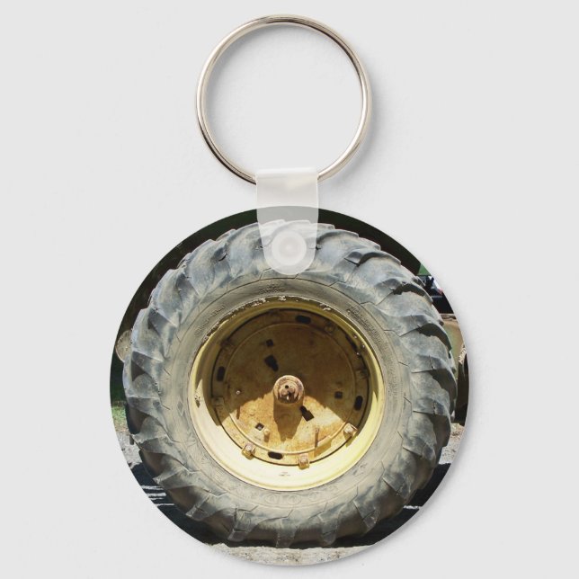 yellow tractor wheel keychain (Front)