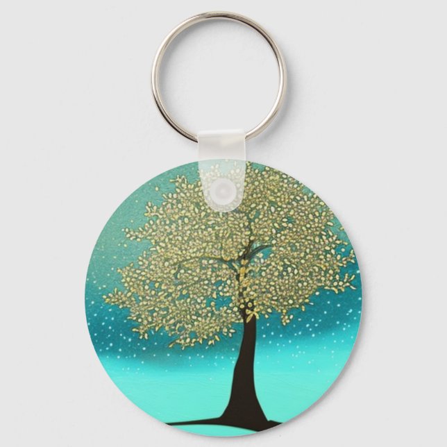 Yellow Tree in the Winter Keychain (Front)
