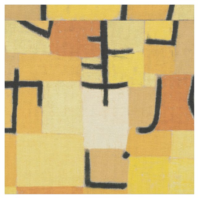 "Yellow Tree" Paul Klee Inspired Fabric (Close Up)