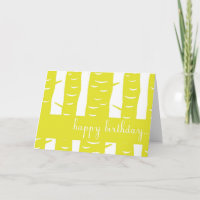 Yellow Tree Trunks Card Happy Birthday Card
