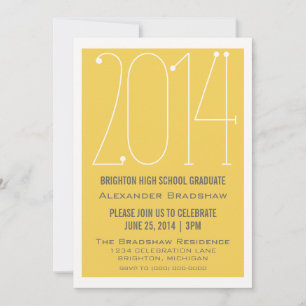 Yellow Trendy 2014 Graduation Invitation