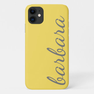 Yellow Trendy Script Personalized iPhone 11 Case