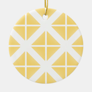 Yellow Trendy Triangle Pattern Ceramic Ornament