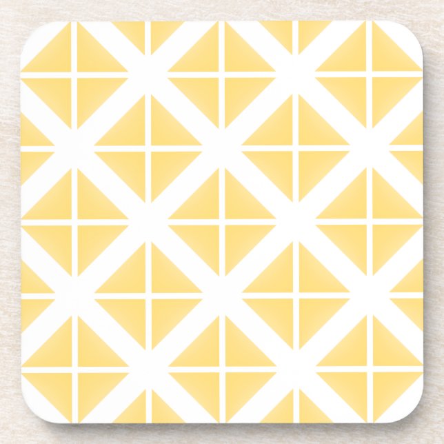 Yellow Trendy Triangle Pattern Coaster (Front)