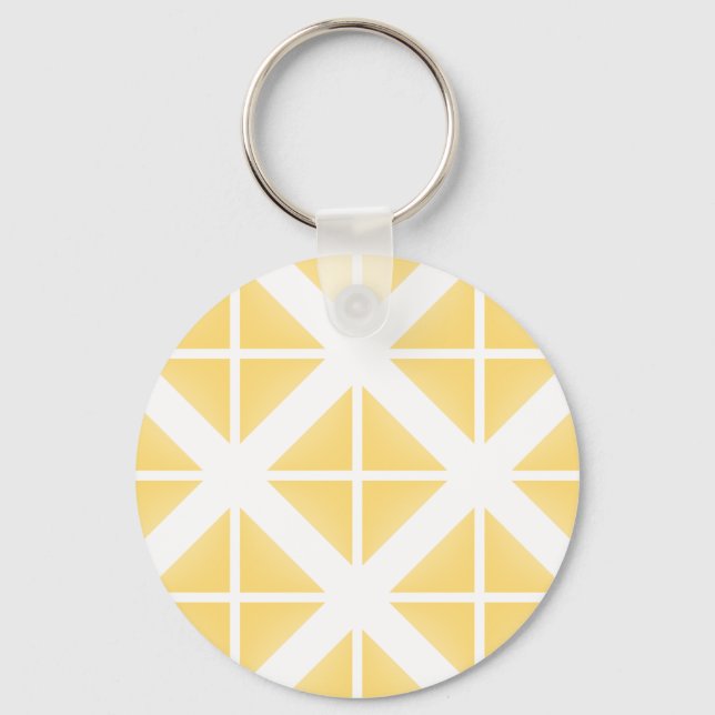 Yellow Trendy Triangle Pattern Keychain (Front)