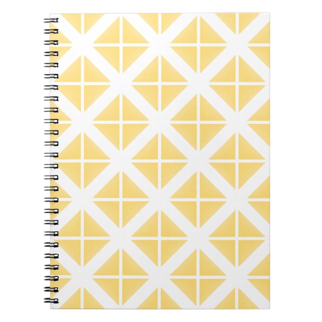 Yellow Trendy Triangle Pattern Notebook (Front)