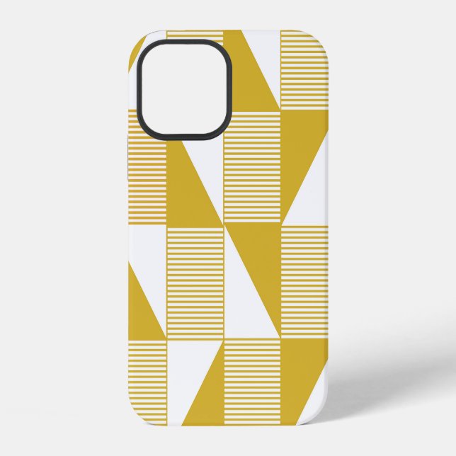 Yellow Triangles: Linear Seamless Pattern. iPhone Case (Back)