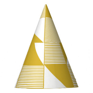 Yellow Triangles: Linear Seamless Pattern. Party Hat