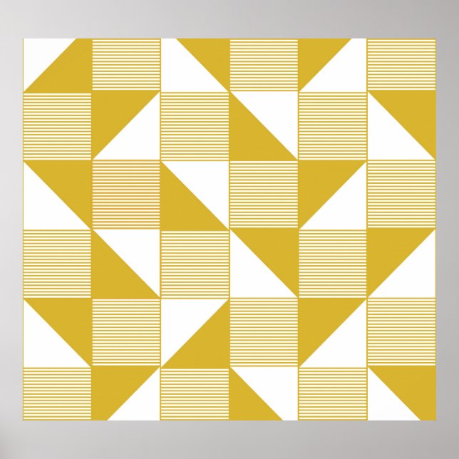 Yellow Triangles: Linear Seamless Pattern. Poster (Front)