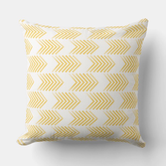 Yellow Tribal Arrow Pattern Throw Pillow (Front)