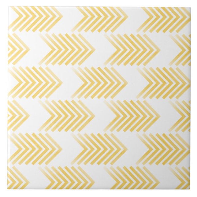 Yellow Tribal Arrow Pattern Tile (Front)
