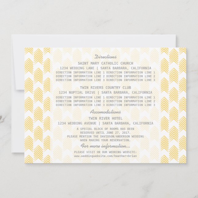Yellow Tribal Arrows Information Card (Front)