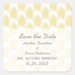 Yellow Tribal Arrows Save the Date Stickers