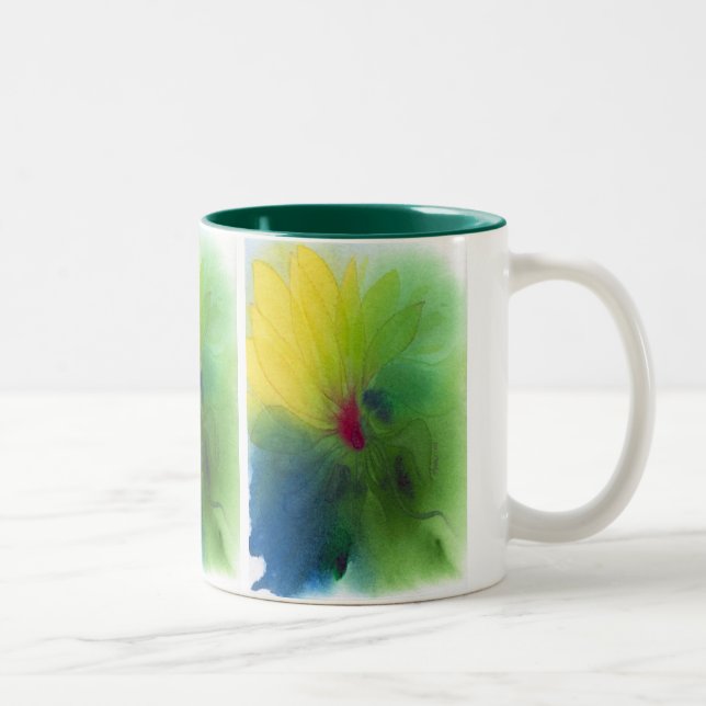 Yellow Triflower Two-Tone Coffee Mug (Right)