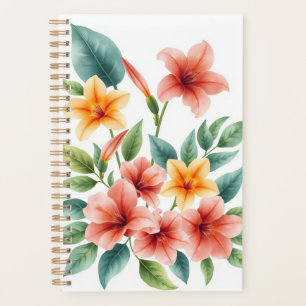 Yellow Tropical Floral Print Planner