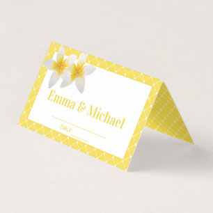 Yellow Tropical Flower Wedding Table / Place Card
