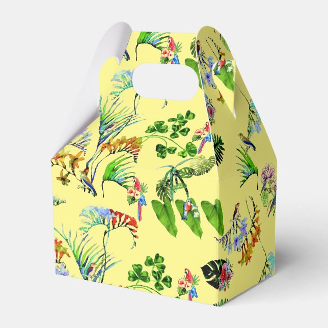Yellow Tropical Paradise  Favor Box (Front Side)