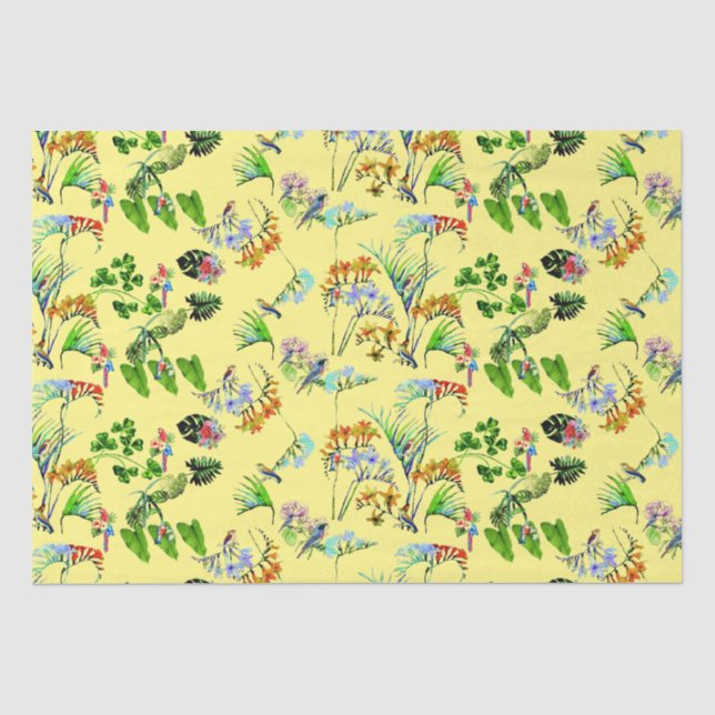 Yellow Tropical Paradise  Tissue Paper (Front)