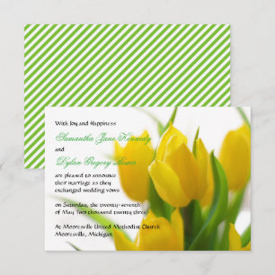 Yellow Tulip - 3x5 Wedding Announcement