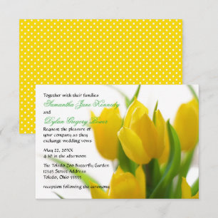 Yellow Tulip - 3x5 Wedding Invitation