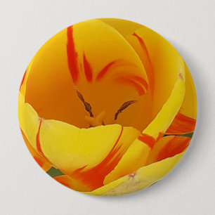 Yellow Tulip Badge 4 Inch Round Button