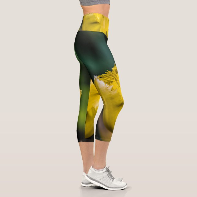 Yellow Tulip Capri Leggings (Right)