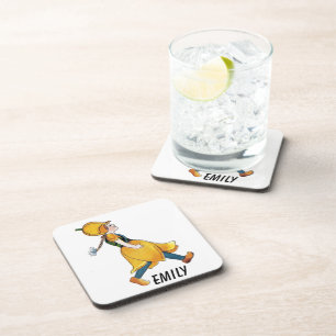 Yellow Tulip Cute Flower Child Floral Funny Girl Coaster