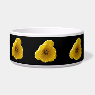 Yellow Tulip Dog Bowl