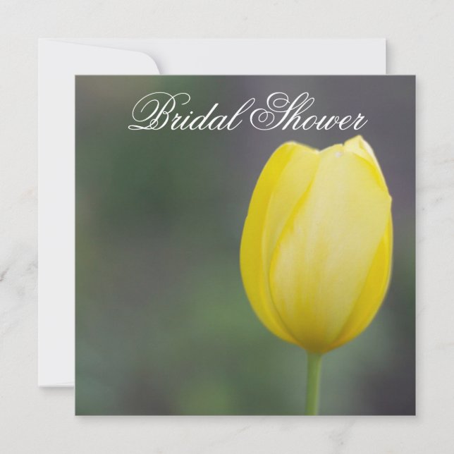 Yellow Tulip Floral Bridal Shower Invitation (Front)