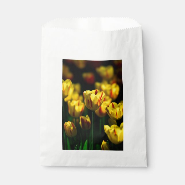 Yellow tulip flowers favour bag (Front)
