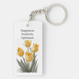 Yellow Tulip Flowers Keychain