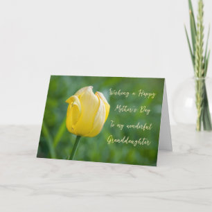 Yellow Tulip Granddaughter Happy Mother's Day Card