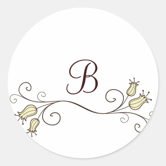 Yellow Tulip Monogram Stickers (Front)