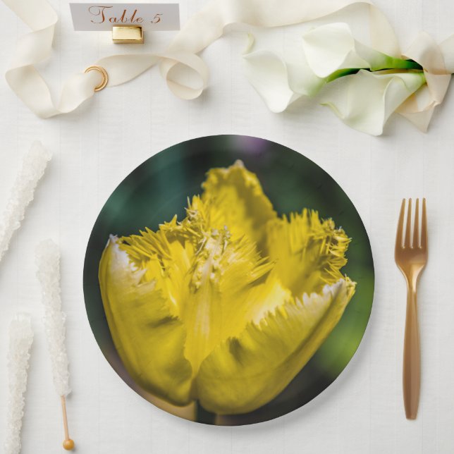 Yellow Tulip Paper Plate (Wedding)