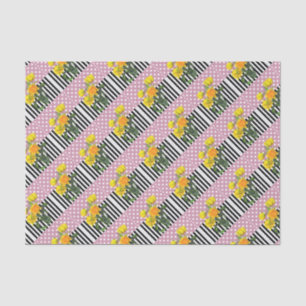 yellow tulip polka dot pattern tissue paper