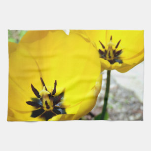 Yellow Tulip Tea Towel