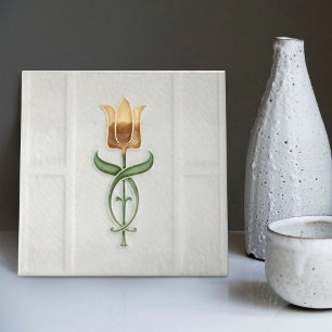 Yellow Tulip Wall Decor Nouveau Art Deco Gibbons Tile