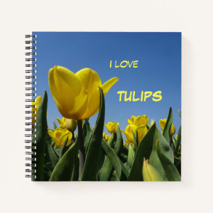 Yellow Tulips Field Cust. Text Notebook