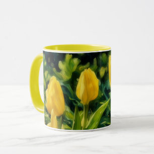 Yellow Tulips Flower Floral Art Mug Cup