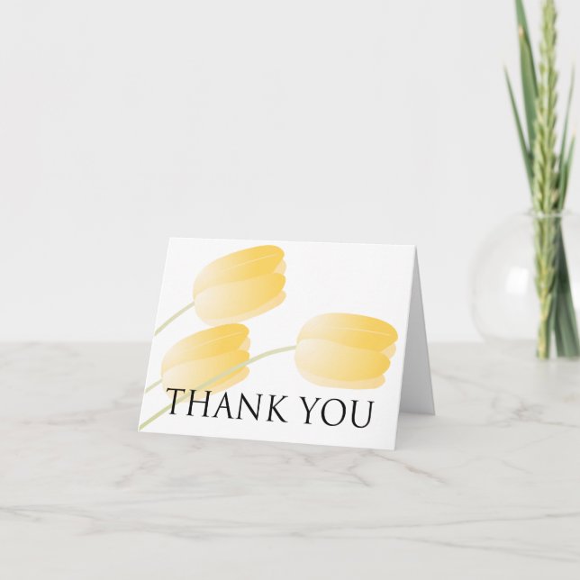 Yellow Tulips Spring Floral Thank You Card (Front)