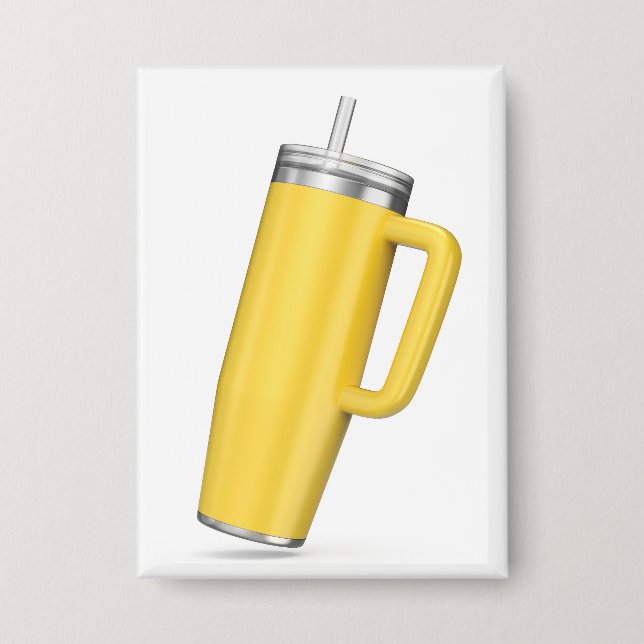 Yellow tumbler with straw and handle (Front)